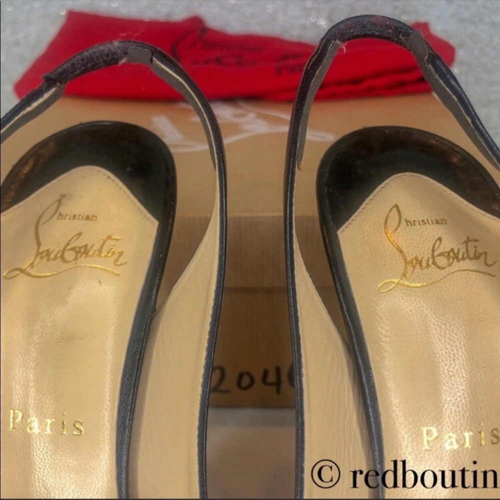 ♥️Sold Louboutin Bianca Sling 140mm Pumps 38.5 - Picture 7 of 8